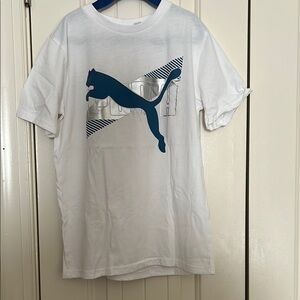 Puma White Tee with Blue Graphic
